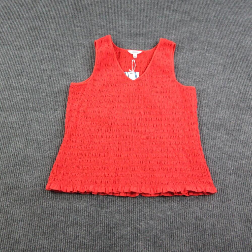 Market & Spruce Tank Womens 2X Orange Reversible Stretch V-Neck Knit NWT